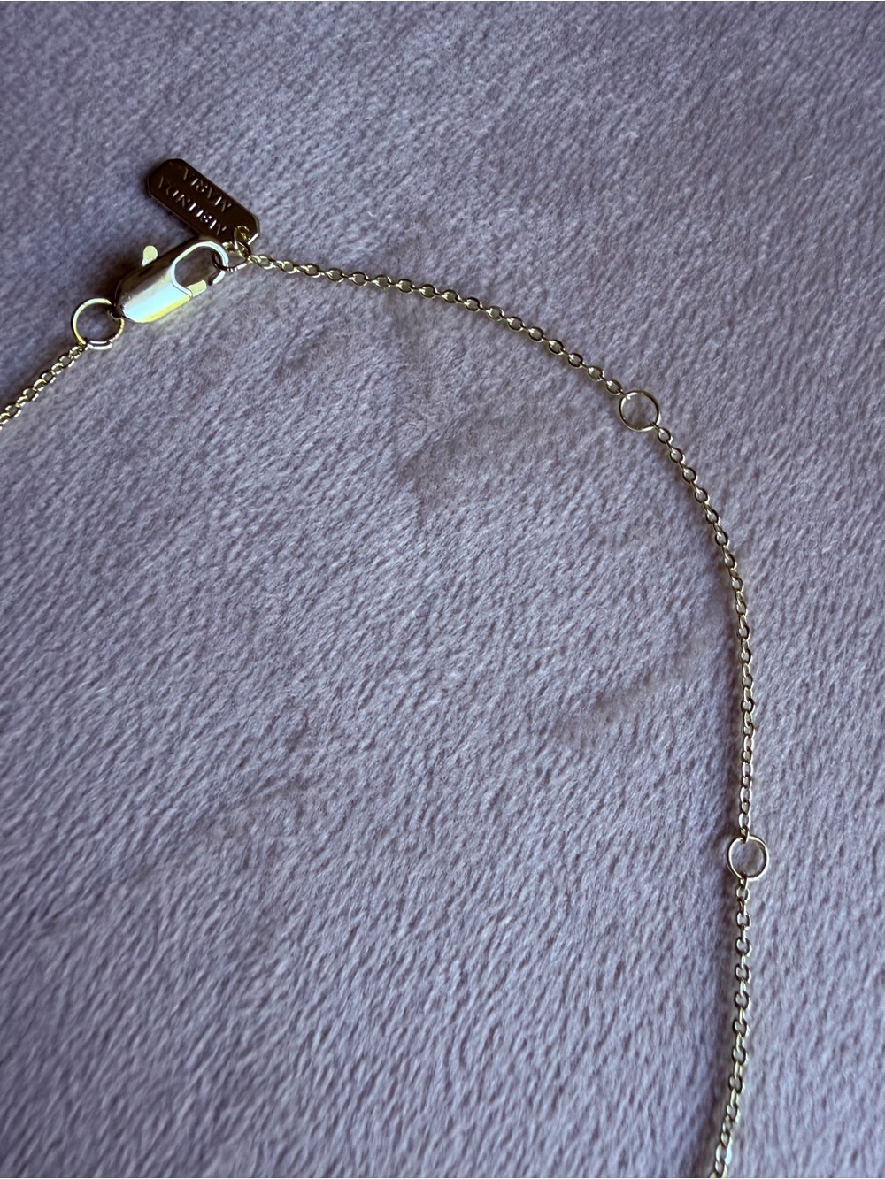 Melinda Maria Gold Bezel Tennis Necklace Crystal Adjustable Dainty - Picture 4 of 10